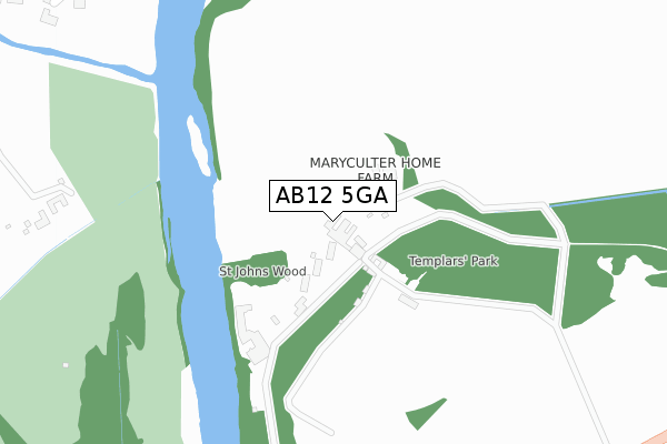 AB12 5GA map - large scale - OS Open Zoomstack (Ordnance Survey)