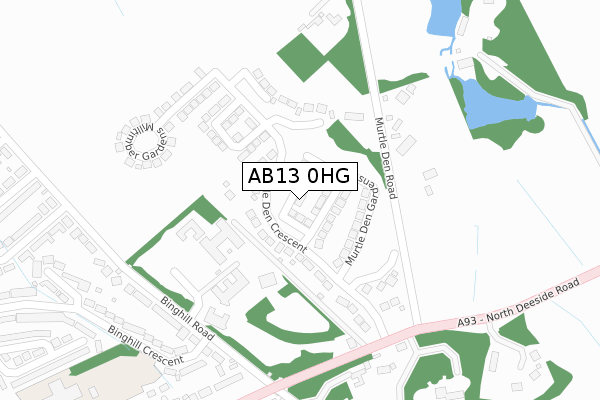AB13 0HG map - large scale - OS Open Zoomstack (Ordnance Survey) AB13 0HG map - large scale - OS Open Zoomstack (Ordnance Survey)