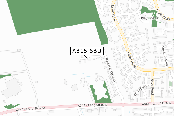 AB15 6BU map - large scale - OS Open Zoomstack (Ordnance Survey)