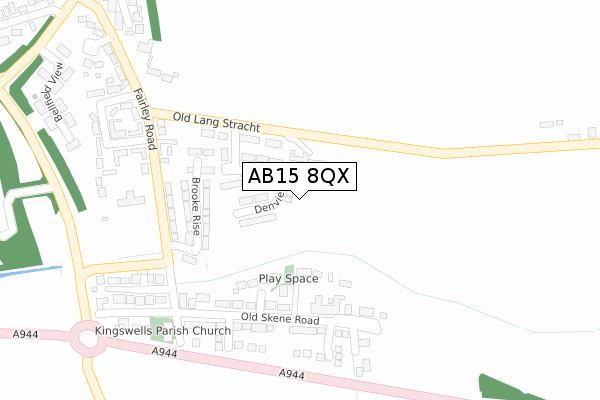 AB15 8QX map - large scale - OS Open Zoomstack (Ordnance Survey)