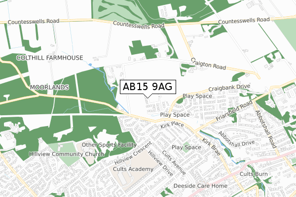 AB15 9AG map - small scale - OS Open Zoomstack (Ordnance Survey) AB15 9AG map - small scale - OS Open Zoomstack (Ordnance Survey)