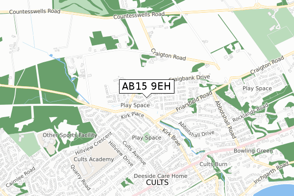 AB15 9EH map - small scale - OS Open Zoomstack (Ordnance Survey)