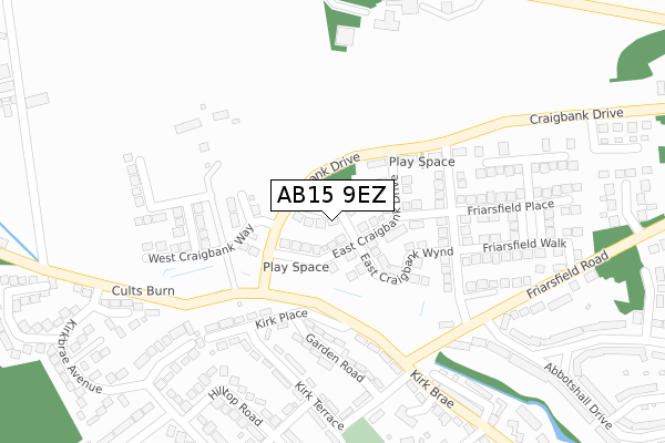 AB15 9EZ map - large scale - OS Open Zoomstack (Ordnance Survey)