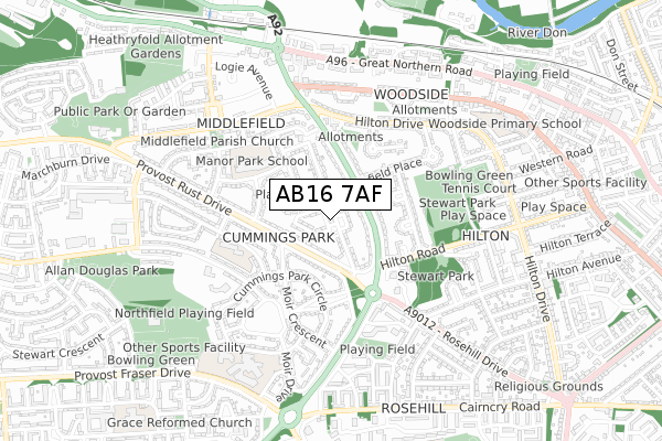AB16 7AF map - small scale - OS Open Zoomstack (Ordnance Survey) AB16 7AF map - small scale - OS Open Zoomstack (Ordnance Survey)