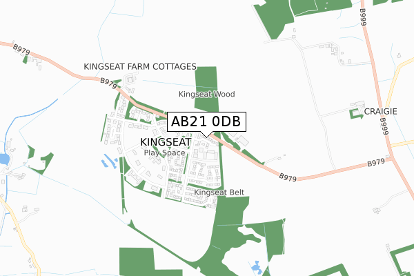 AB21 0DB map - small scale - OS Open Zoomstack (Ordnance Survey)