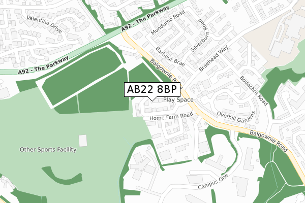 AB22 8BP map - large scale - OS Open Zoomstack (Ordnance Survey) AB22 8BP map - large scale - OS Open Zoomstack (Ordnance Survey)