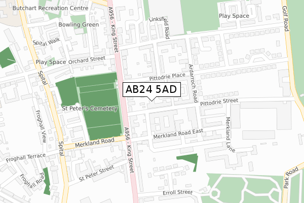 AB24 5AD map - large scale - OS Open Zoomstack (Ordnance Survey)