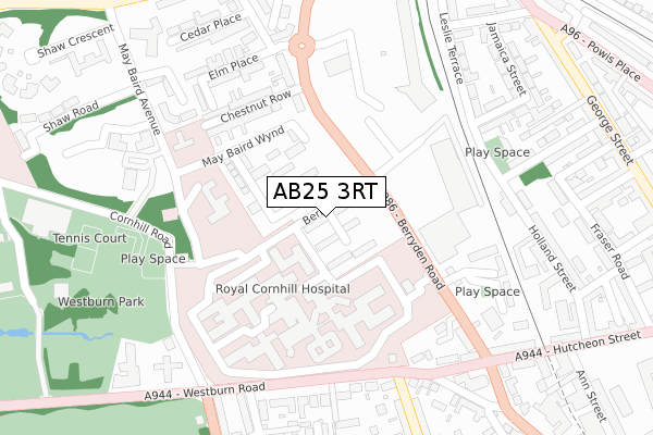 AB25 3RT map - large scale - OS Open Zoomstack (Ordnance Survey)