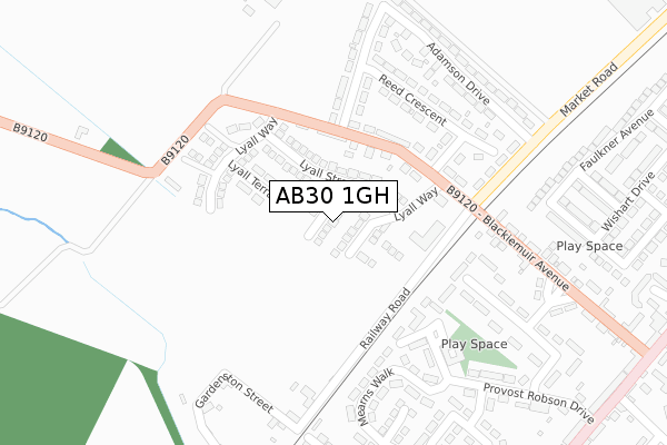 AB30 1GH map - large scale - OS Open Zoomstack (Ordnance Survey) AB30 1GH map - large scale - OS Open Zoomstack (Ordnance Survey)