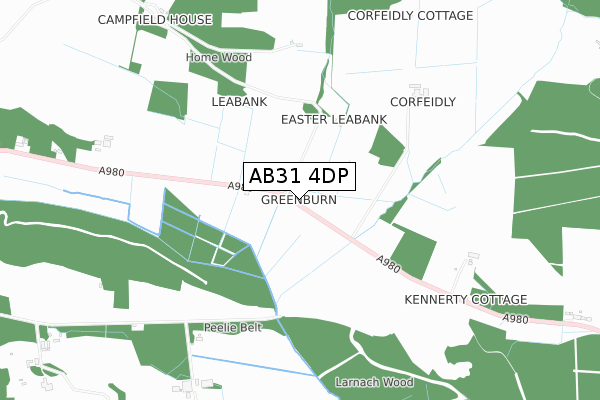 AB31 4DP map - small scale - OS Open Zoomstack (Ordnance Survey)