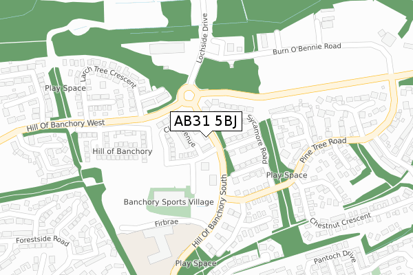 AB31 5BJ map - large scale - OS Open Zoomstack (Ordnance Survey)