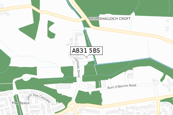 AB31 5BS map - large scale - OS Open Zoomstack (Ordnance Survey)
