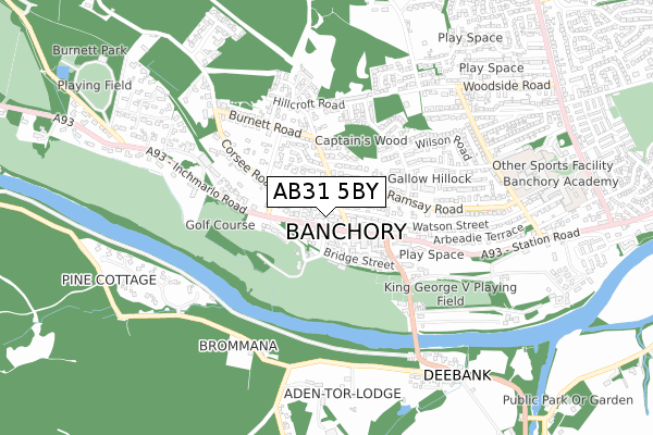 AB31 5BY map - small scale - OS Open Zoomstack (Ordnance Survey)
