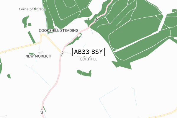 AB33 8SY map - small scale - OS Open Zoomstack (Ordnance Survey) AB33 8SY map - small scale - OS Open Zoomstack (Ordnance Survey)