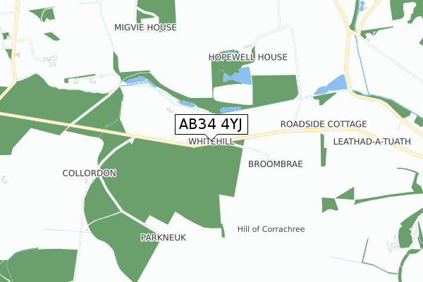 AB34 4YJ map - small scale - OS Open Zoomstack (Ordnance Survey)