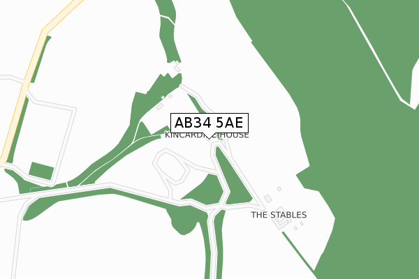 AB34 5AE map - large scale - OS Open Zoomstack (Ordnance Survey) AB34 5AE map - large scale - OS Open Zoomstack (Ordnance Survey)
