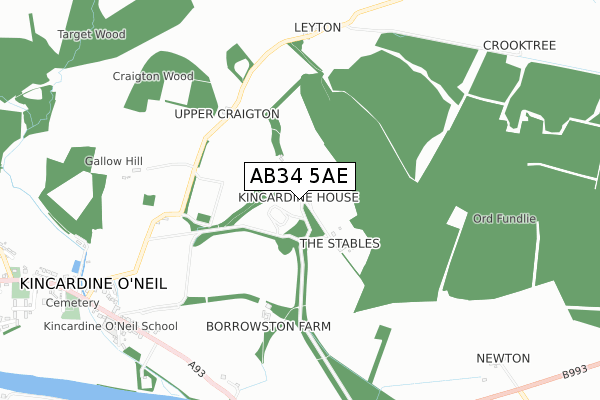 AB34 5AE map - small scale - OS Open Zoomstack (Ordnance Survey) AB34 5AE map - small scale - OS Open Zoomstack (Ordnance Survey)