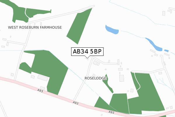 AB34 5BP map - large scale - OS Open Zoomstack (Ordnance Survey)