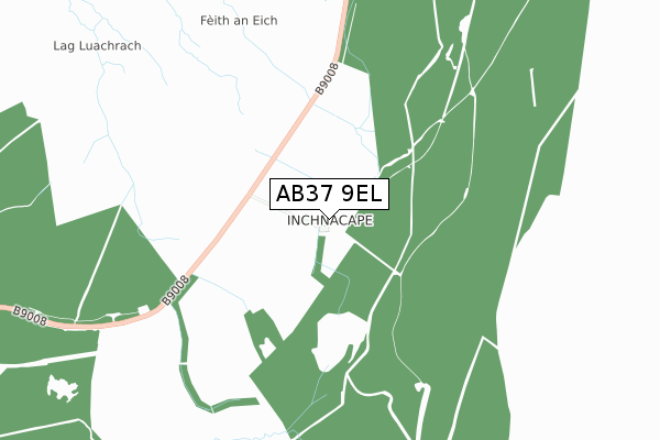 AB37 9EL map - small scale - OS Open Zoomstack (Ordnance Survey)