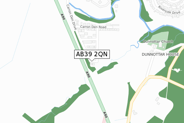 AB39 2QN map - large scale - OS Open Zoomstack (Ordnance Survey)