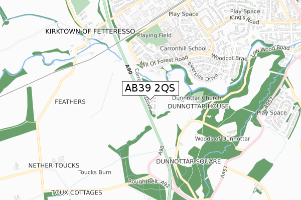 AB39 2QS map - small scale - OS Open Zoomstack (Ordnance Survey) AB39 2QS map - small scale - OS Open Zoomstack (Ordnance Survey)