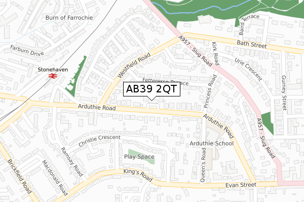 AB39 2QT map - large scale - OS Open Zoomstack (Ordnance Survey) AB39 2QT map - large scale - OS Open Zoomstack (Ordnance Survey)