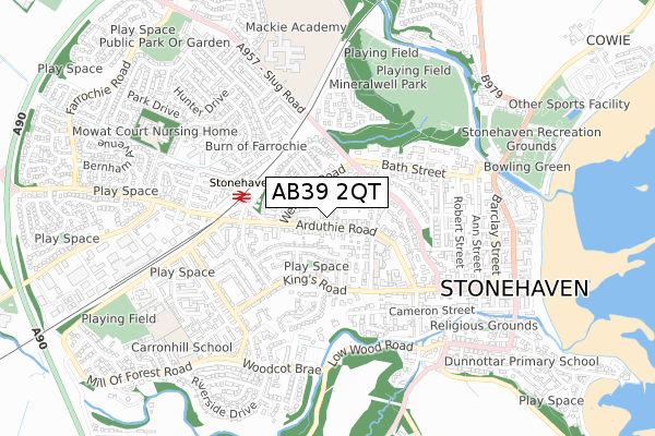 AB39 2QT map - small scale - OS Open Zoomstack (Ordnance Survey) AB39 2QT map - small scale - OS Open Zoomstack (Ordnance Survey)