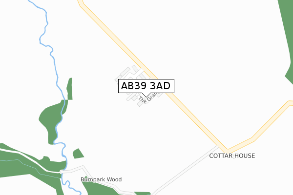 AB39 3AD map - large scale - OS Open Zoomstack (Ordnance Survey)