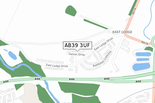 AB39 3UF map - large scale - OS Open Zoomstack (Ordnance Survey)