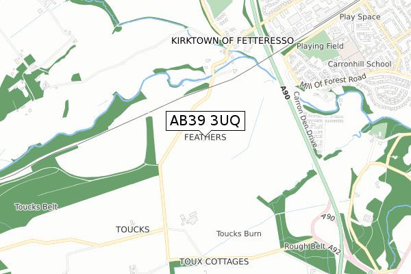 AB39 3UQ map - small scale - OS Open Zoomstack (Ordnance Survey)