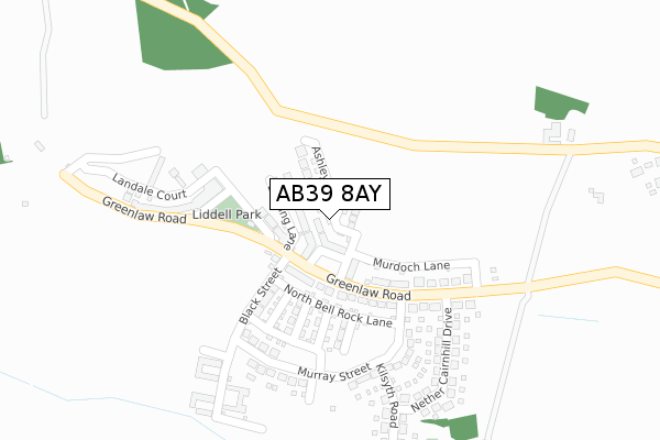 AB39 8AY map - large scale - OS Open Zoomstack (Ordnance Survey)