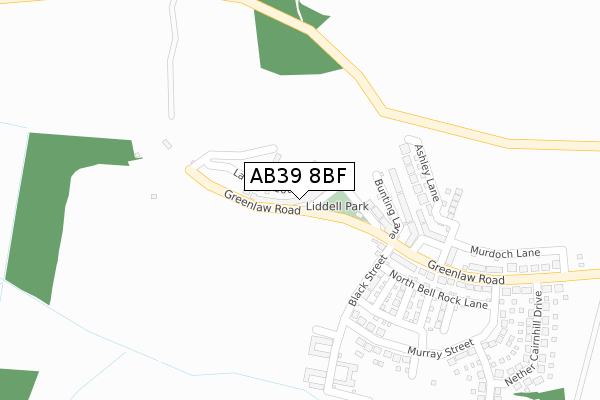 AB39 8BF map - large scale - OS Open Zoomstack (Ordnance Survey)