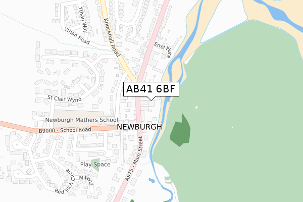 AB41 6BF map - large scale - OS Open Zoomstack (Ordnance Survey)