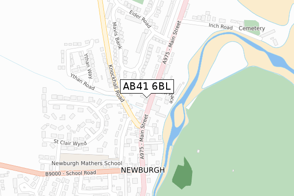 AB41 6BL map - large scale - OS Open Zoomstack (Ordnance Survey)