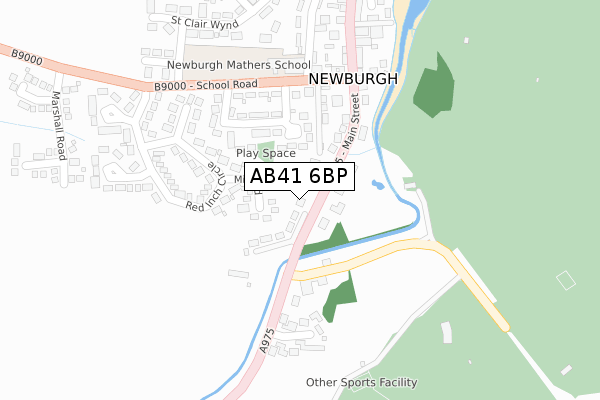 AB41 6BP map - large scale - OS Open Zoomstack (Ordnance Survey)