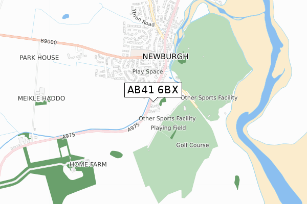 AB41 6BX map - small scale - OS Open Zoomstack (Ordnance Survey)