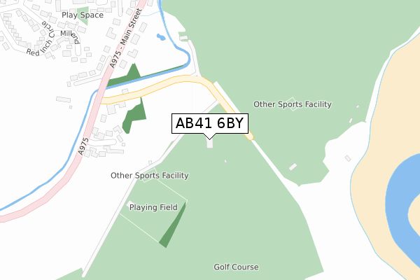 AB41 6BY map - large scale - OS Open Zoomstack (Ordnance Survey)