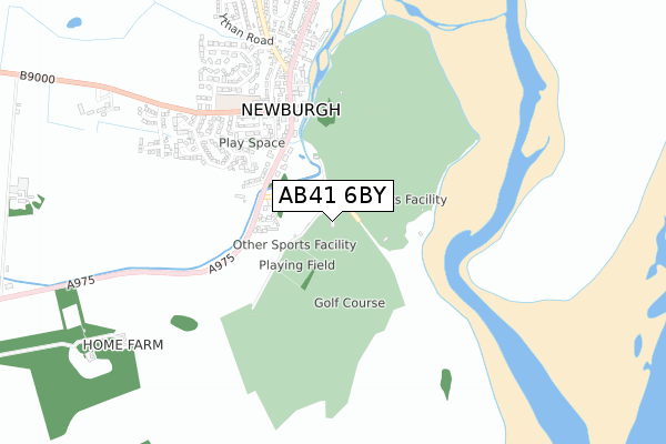 AB41 6BY map - small scale - OS Open Zoomstack (Ordnance Survey)