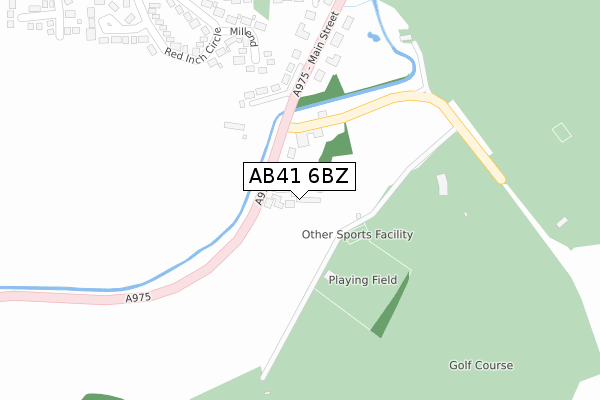 AB41 6BZ map - large scale - OS Open Zoomstack (Ordnance Survey)
