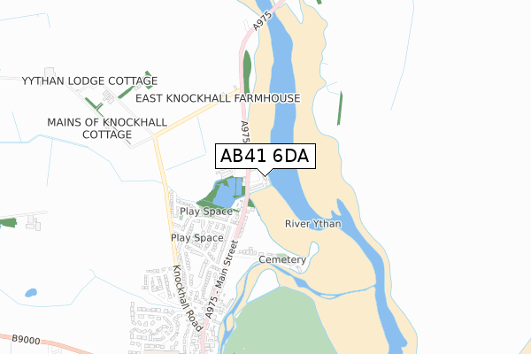 AB41 6DA map - small scale - OS Open Zoomstack (Ordnance Survey)