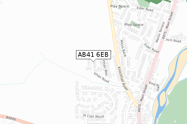 AB41 6EB map - large scale - OS Open Zoomstack (Ordnance Survey)