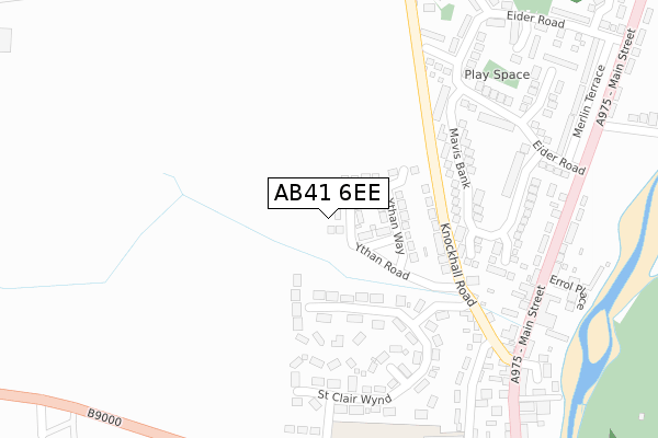 AB41 6EE map - large scale - OS Open Zoomstack (Ordnance Survey)