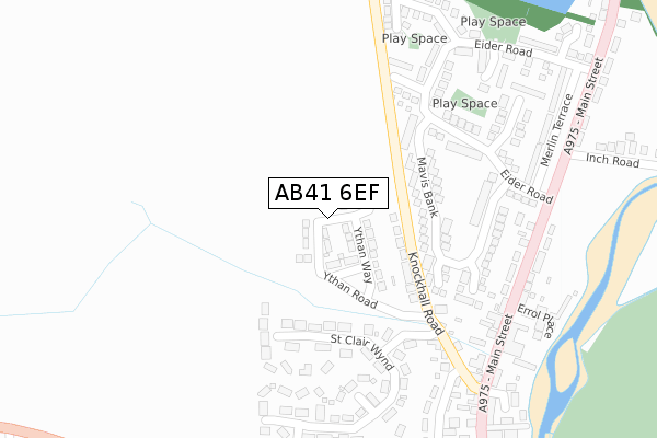 AB41 6EF map - large scale - OS Open Zoomstack (Ordnance Survey)