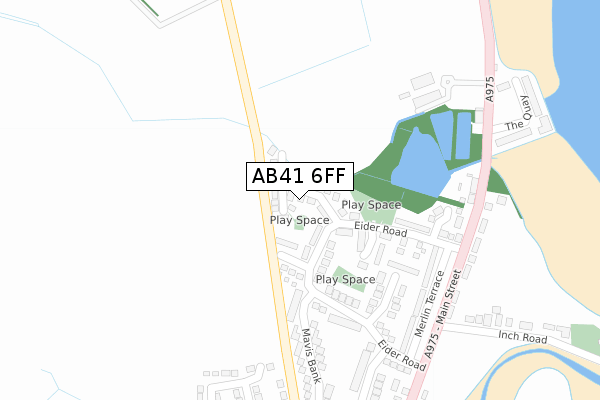 AB41 6FF map - large scale - OS Open Zoomstack (Ordnance Survey)