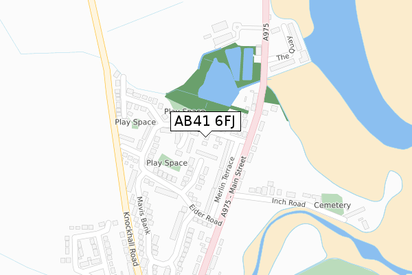 AB41 6FJ map - large scale - OS Open Zoomstack (Ordnance Survey)