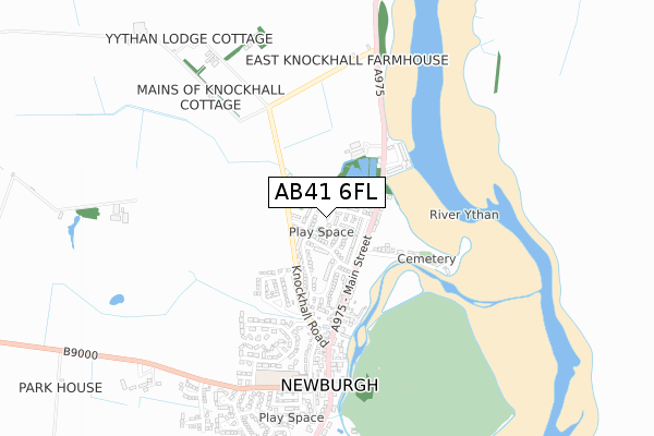 AB41 6FL map - small scale - OS Open Zoomstack (Ordnance Survey)