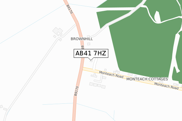 AB41 7HZ map - large scale - OS Open Zoomstack (Ordnance Survey)