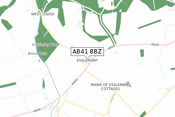 AB41 8BZ map - small scale - OS Open Zoomstack (Ordnance Survey) AB41 8BZ map - small scale - OS Open Zoomstack (Ordnance Survey)