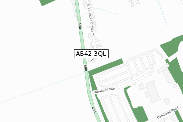 AB42 3QL map - large scale - OS Open Zoomstack (Ordnance Survey)