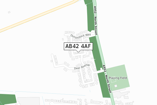 AB42 4AF map - large scale - OS Open Zoomstack (Ordnance Survey)